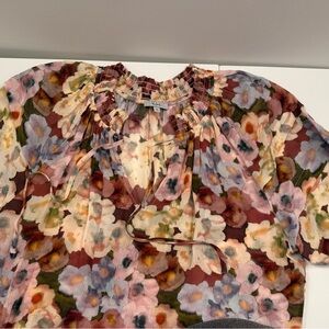 Rails Floral Blouse in Pink, Purple, and Cream